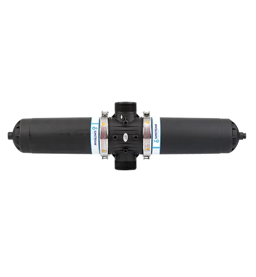 Twin disc filter for an irrigation network